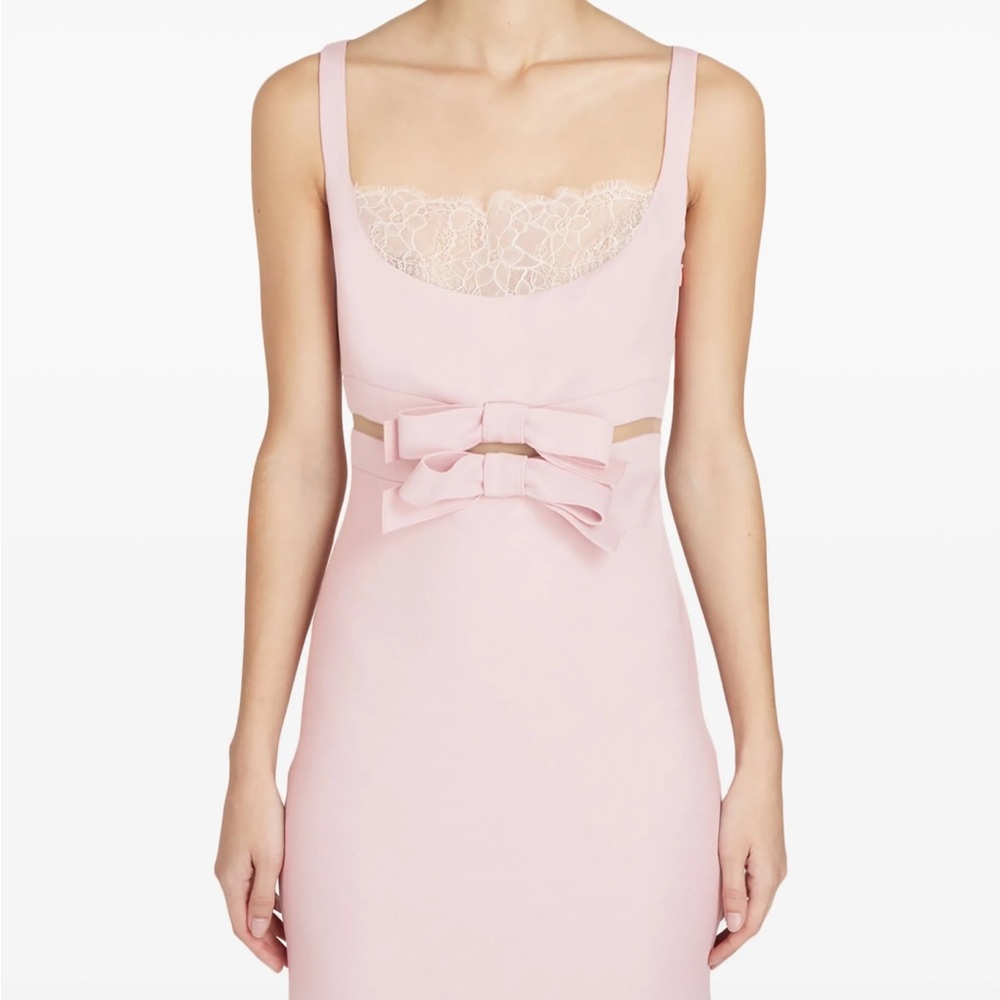 Giambattista Valli Midi Crepe Dress with Bow Detail
